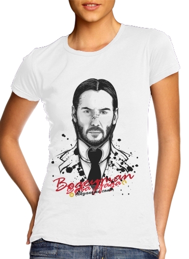  Boogeyman Wick para T-shirt branco das mulheres