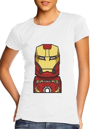  Bricks Ironman para T-shirt branco das mulheres