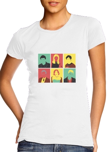  Buffy Pop para T-shirt branco das mulheres