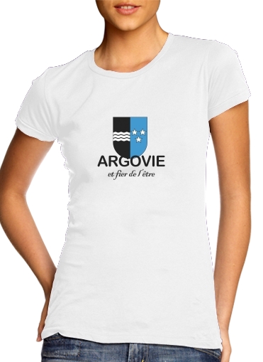  Canton Argovie para T-shirt branco das mulheres