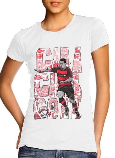  Chichagott Leverkusen para T-shirt branco das mulheres
