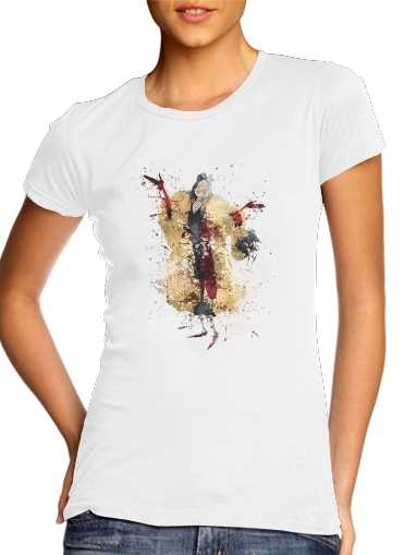  Cruella watercolor dream para T-shirt branco das mulheres