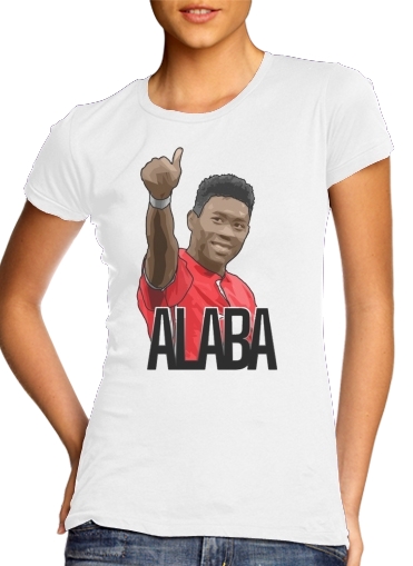  David Alaba Bayern para T-shirt branco das mulheres
