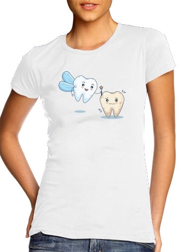  Dental Fairy Tooth para T-shirt branco das mulheres