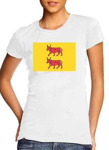  Drapeau Province du Bearn para T-shirt branco das mulheres
