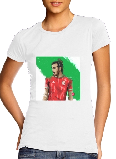  Euro Wales para T-shirt branco das mulheres