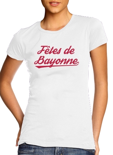  Fetes de Bayonne para T-shirt branco das mulheres