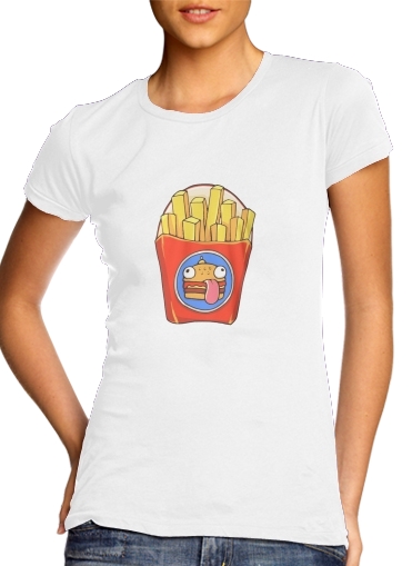  French Fries by Fortnite para T-shirt branco das mulheres