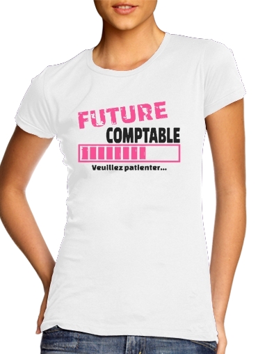  Future comptable  para T-shirt branco das mulheres