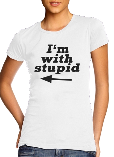  I am with Stupid South Park para T-shirt branco das mulheres