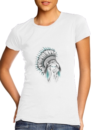  Indian Headdress para T-shirt branco das mulheres