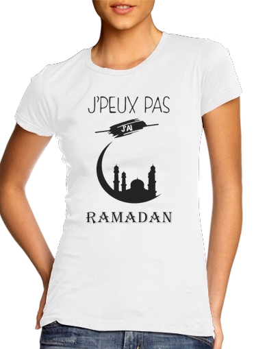  Je peux pas jai ramadan para T-shirt branco das mulheres