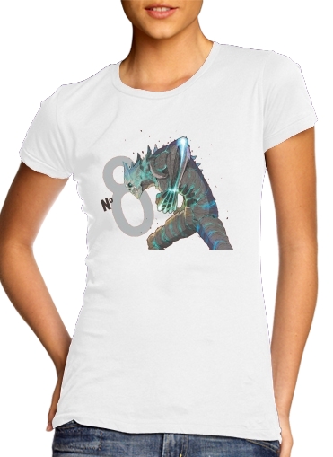  Kaiju Number 8 para T-shirt branco das mulheres