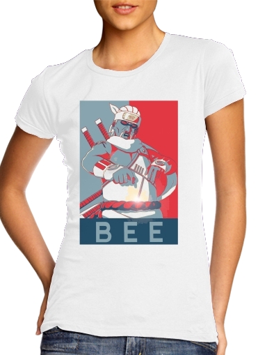  Killer Bee Propagana para T-shirt branco das mulheres