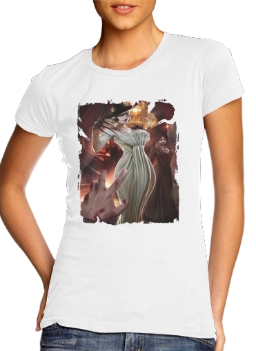  Lady Alcina Dimitrescu para T-shirt branco das mulheres