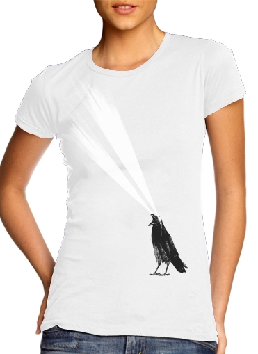  Laser crow para T-shirt branco das mulheres
