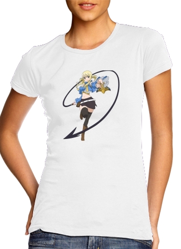  Lucy heartfilia para T-shirt branco das mulheres