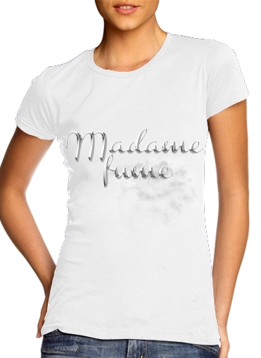  Madame Fume para T-shirt branco das mulheres