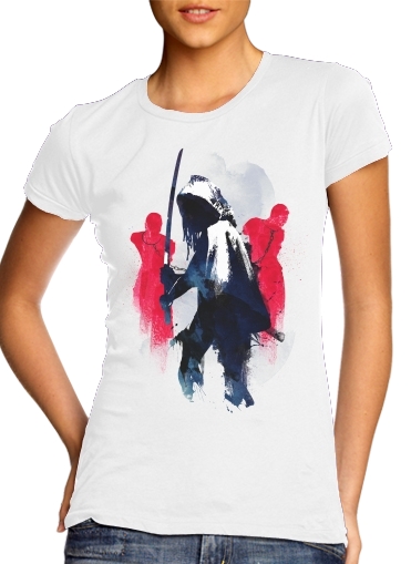  Michonne assassin para T-shirt branco das mulheres