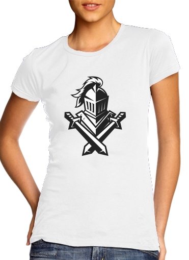  Modern Knight Elegance para T-shirt branco das mulheres