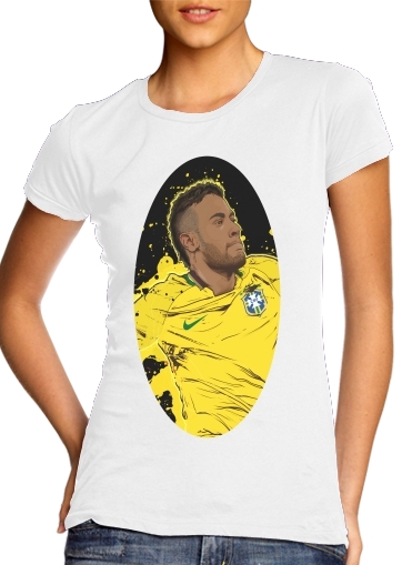 Neymar Carioca Paris para T-shirt branco das mulheres
