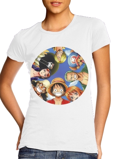  One Piece CREW para T-shirt branco das mulheres
