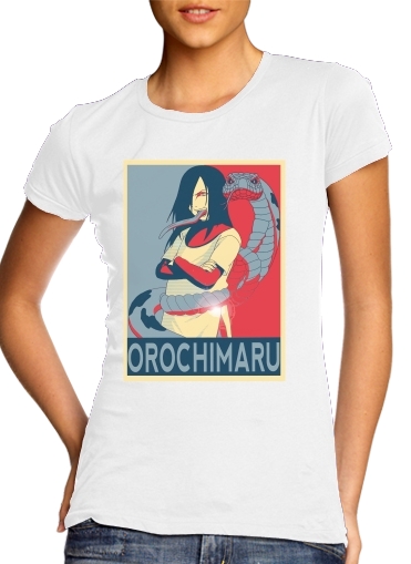  Orochimaru Propaganda para T-shirt branco das mulheres