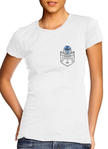  Pocket Collection: R2  para T-shirt branco das mulheres