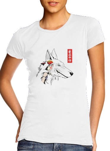  Princess Mononoke JapArt para T-shirt branco das mulheres