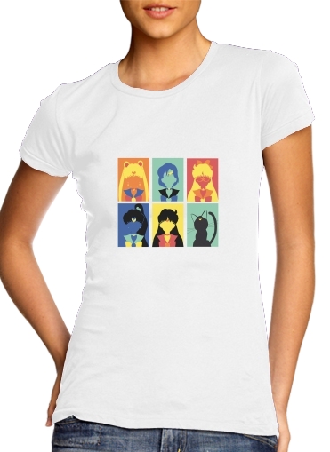 Sailor pop para T-shirt branco das mulheres
