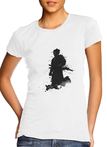  Samurai para T-shirt branco das mulheres