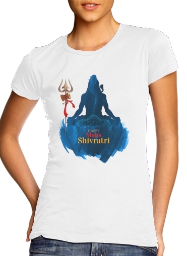  Shiva God para T-shirt branco das mulheres
