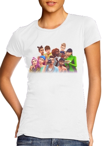  Sims 4 para T-shirt branco das mulheres