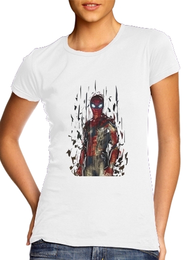  Spiderman Poly para T-shirt branco das mulheres