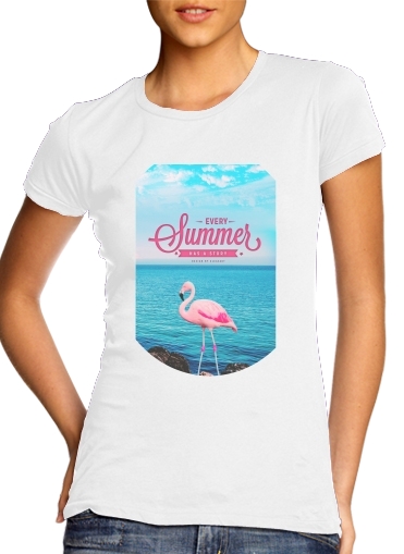  Summer para T-shirt branco das mulheres