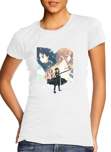  Sword Art Online para T-shirt branco das mulheres
