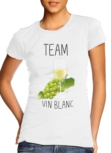  Team Vin Blanc para T-shirt branco das mulheres