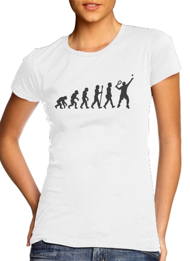  Tennis Evolution para T-shirt branco das mulheres