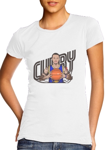 The Warrior of the Golden Bridge - Curry30 para T-shirt branco das mulheres