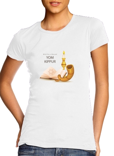  yom kippur Day Of Atonement para T-shirt branco das mulheres
