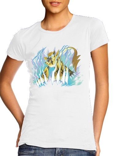  Zeraora Pokemon para T-shirt branco das mulheres