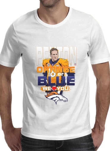  American Football: Payton Manning para Manga curta T-shirt homem em torno do pescoço
