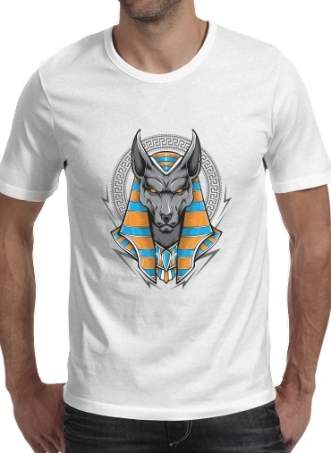  Anubis Egyptian para Manga curta T-shirt homem em torno do pescoço