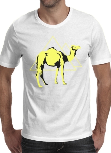  Arabian Camel (Dromedary) para Manga curta T-shirt homem em torno do pescoço