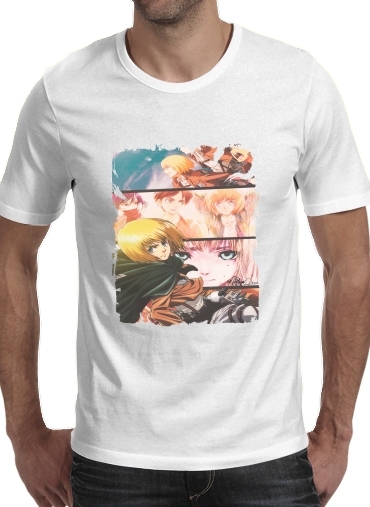  armin arlert para Manga curta T-shirt homem em torno do pescoço