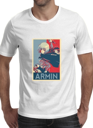  Armin Propaganda para Manga curta T-shirt homem em torno do pescoço