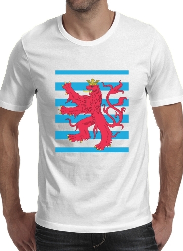  Armoiries du Luxembourg para Manga curta T-shirt homem em torno do pescoço