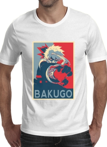  Bakugo Katsuki propaganda art para Manga curta T-shirt homem em torno do pescoço