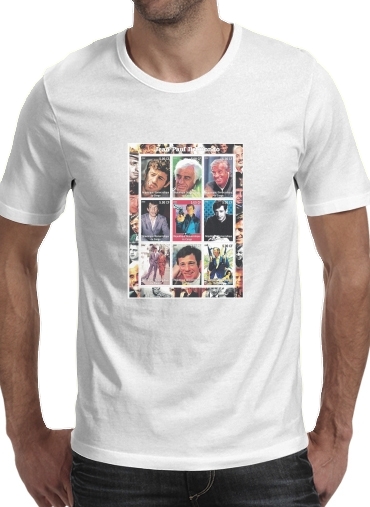  Belmondo Collage para Manga curta T-shirt homem em torno do pescoço