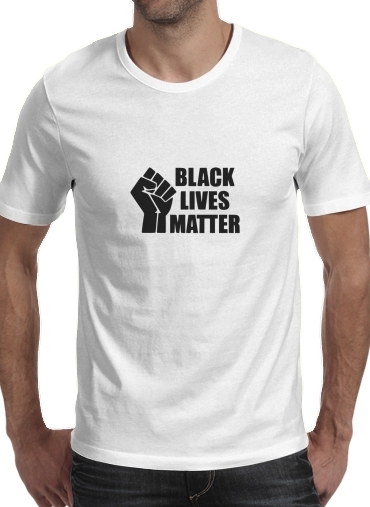  Black Lives Matter para Manga curta T-shirt homem em torno do pescoço